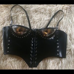 EUC-Leather & Stainless Steel Corset Bodice